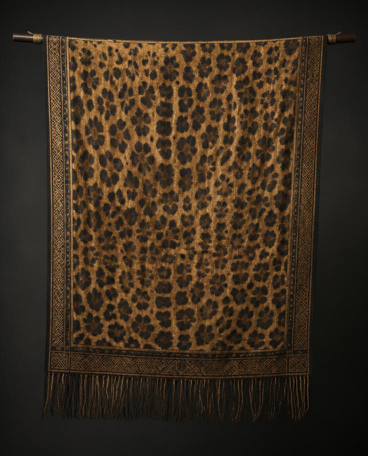 Ceremonial leopard-patterned cloth